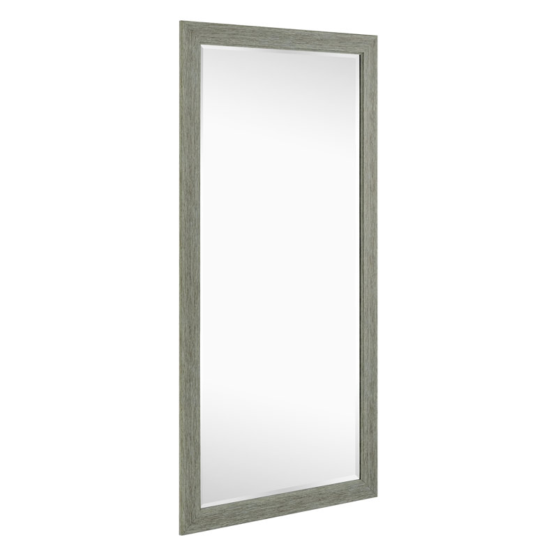 Gracie Oaks Sailee Rectangle Full Length Mirror, Faux Wood Farmhouse Mirror, Floor Mirror